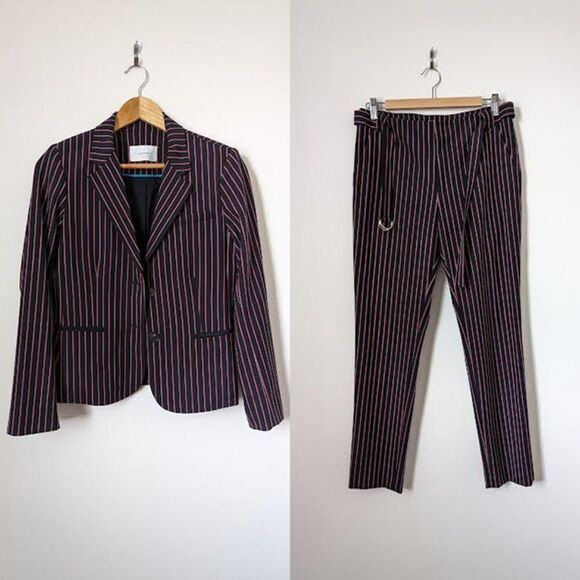 Striped Black and Red Pantsuit - Picture 1 of 13